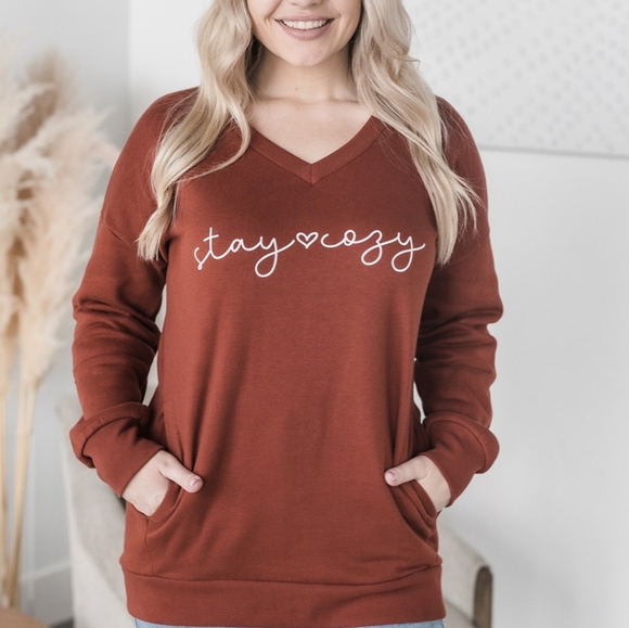 Stay Cozy V-Neck - Picture 1 of 2